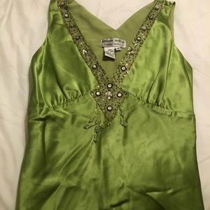Adrianna Papell designer Jeweled silk halter